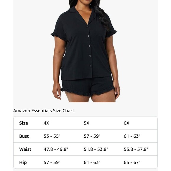Amazon Essentials Women's Cotton Modal Short Pajama Set 5XL - Picture 7 of 7